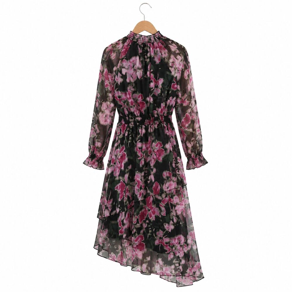 Steve Madden Starla Floral Chiffon Midi Dress Boho Coquette Cottagecore M NEW - Picture 4 of 6